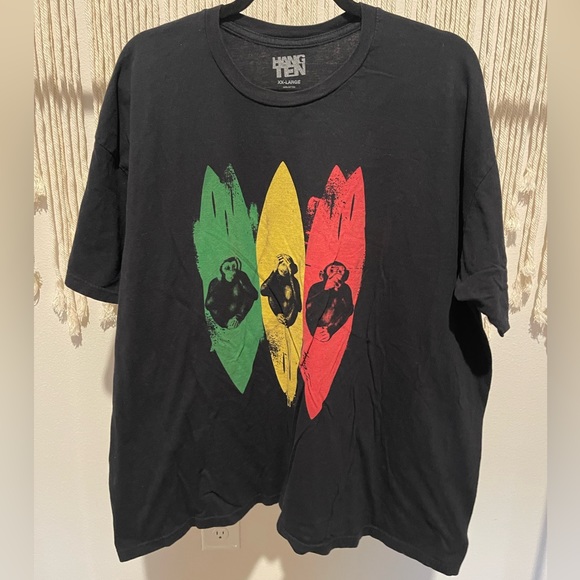 Hang Ten Other - Hang Ten Monkey “Hear no evil, see no evil, speak no evil” Surfboard Tee Sz XXL